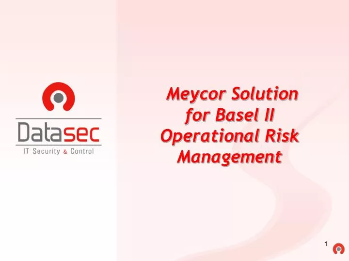 meycor solution for basel ii operational risk management