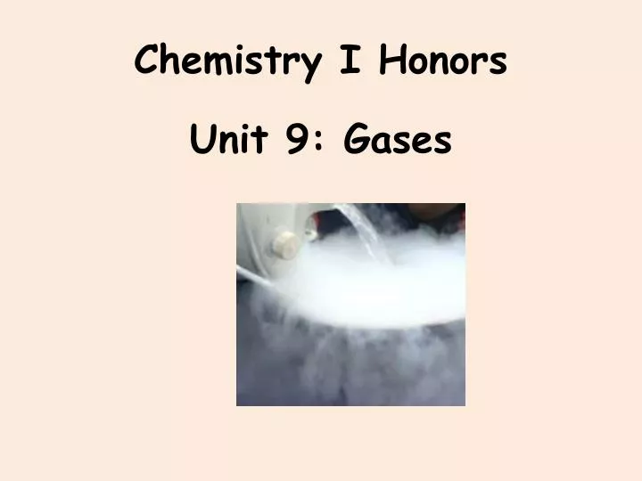 chemistry i honors