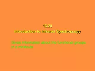 13.20 Introduction to Infrared Spectroscopy