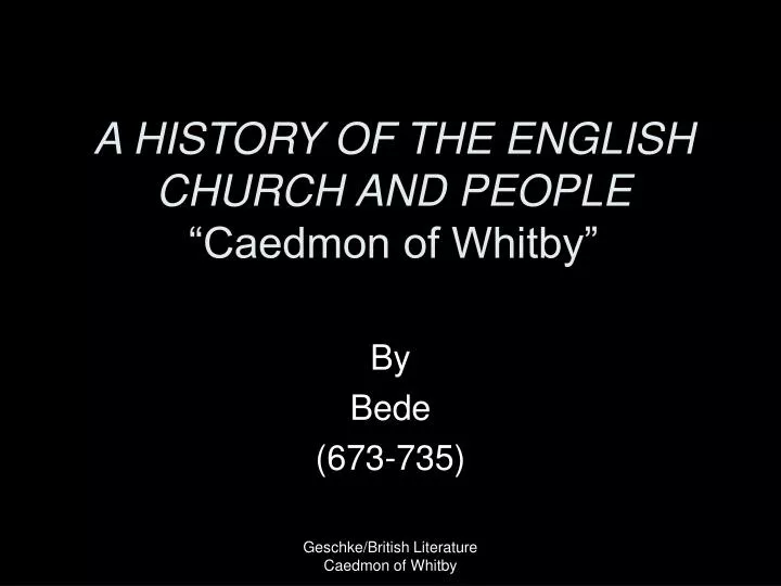 a history of the english church and people caedmon of whitby