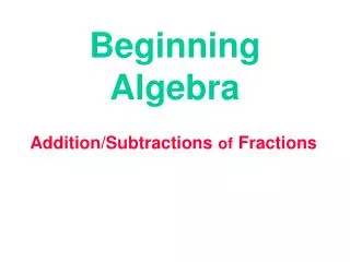 Beginning Algebra