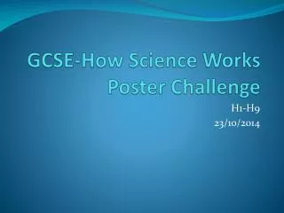 GCSE-How Science Works Poster Challenge