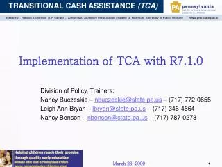 Implementation of TCA with R7.1.0