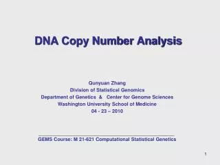 DNA Copy Number Analysis