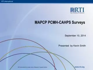 MAPCP PCMH-CAHPS Surveys