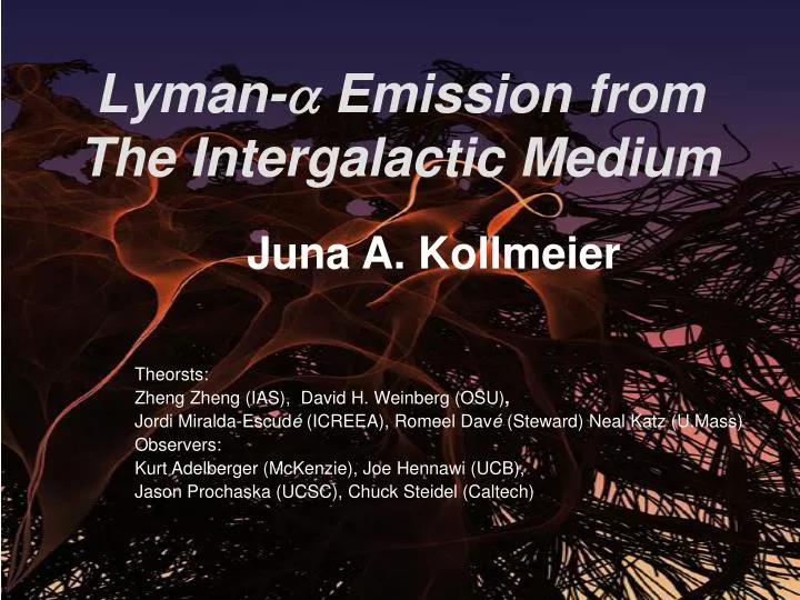 lyman emission from the intergalactic medium
