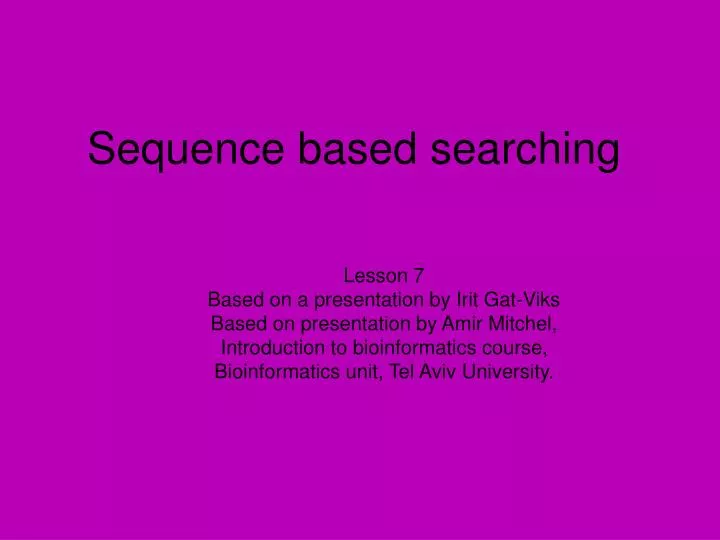 sequence based searching