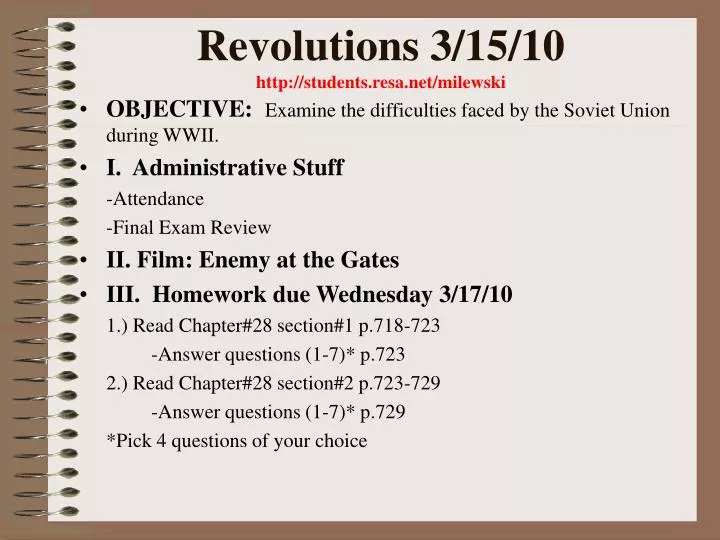 revolutions 3 15 10 http students resa net milewski