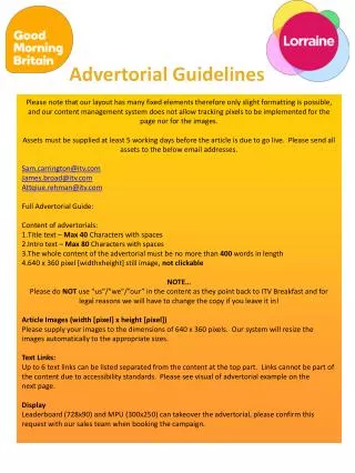 Advertorial Guidelines