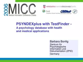PSYNDEXplus with TestFinder - A psychology database with health and medical applications