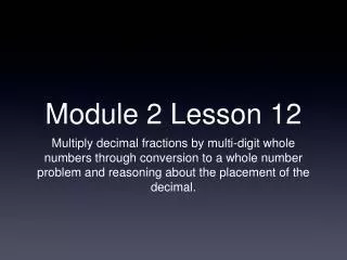 Module 2 Lesson 12