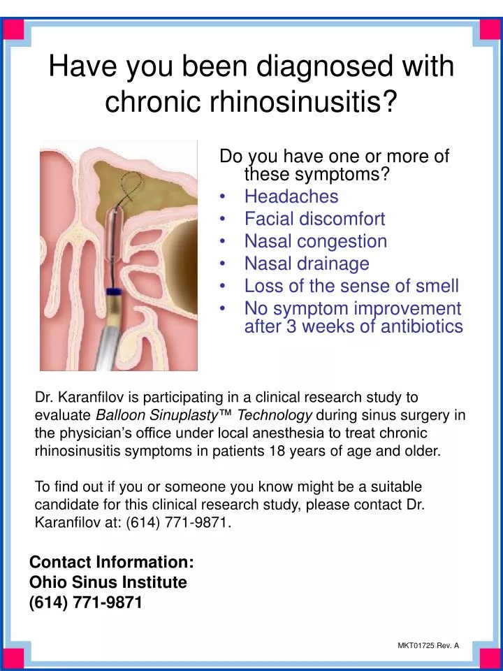have you been diagnosed with chronic rhinosinusitis