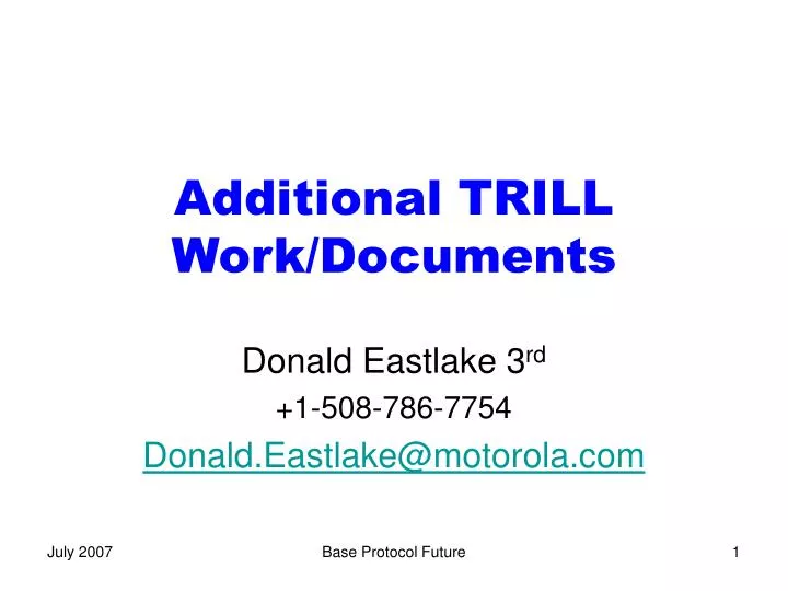 additional trill work documents