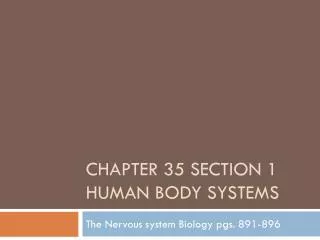 Chapter 35 Section 1 Human Body Systems