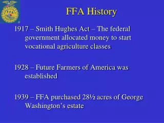 ffa history