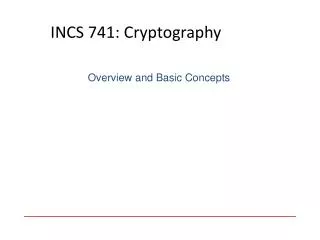 INCS 741: Cryptography