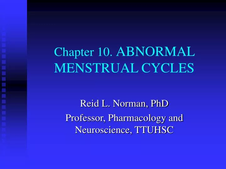 chapter 10 abnormal menstrual cycles