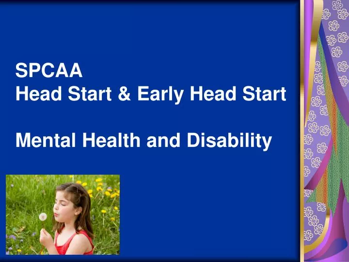 spcaa head start early head start mental health and disability
