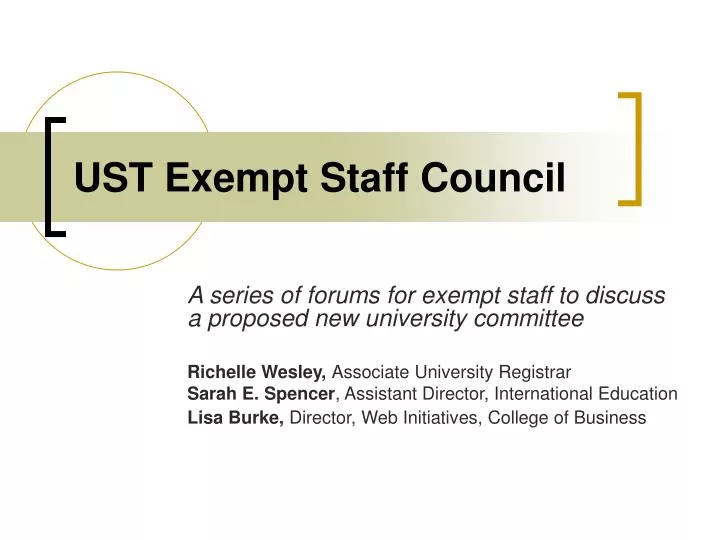 ust exempt staff council