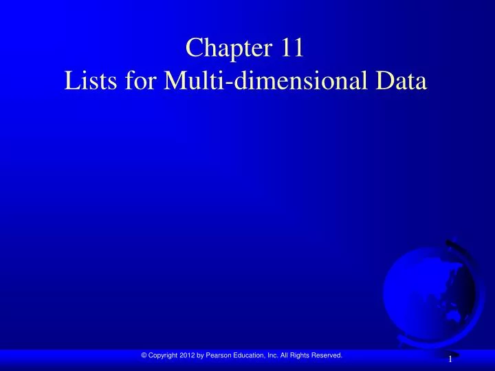 chapter 11 lists for multi dimensional data
