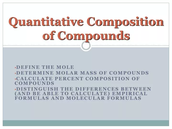 quantitative composition of compounds