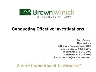 Conducting Effective Investigations