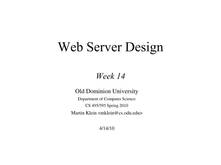 web server design week 14