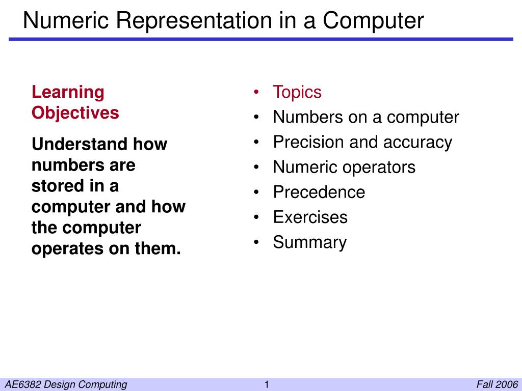 PPT - Numeric Representation in a Computer PowerPoint Presentation ...