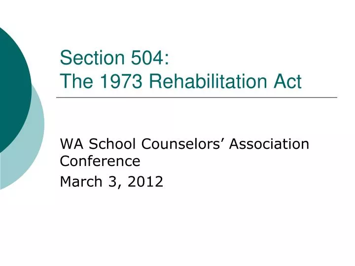 section 504 the 1973 rehabilitation act