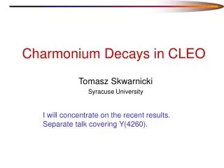 Charmonium Decays in CLEO