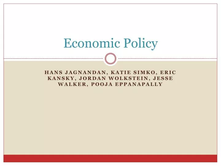 economic policy