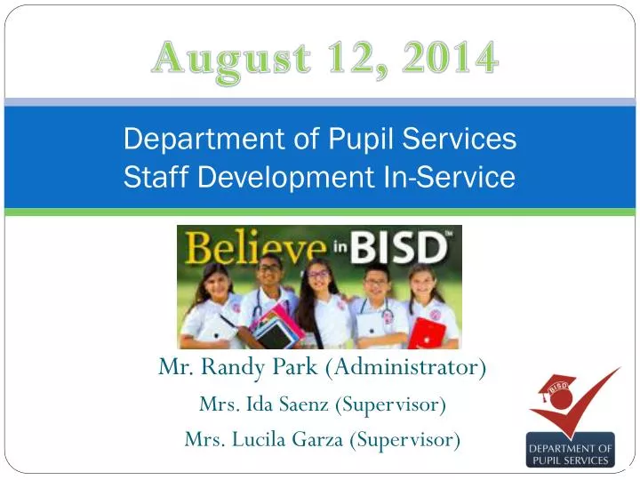 department of pupil services staff development in service