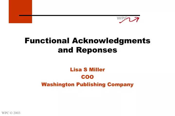 functional acknowledgments and reponses
