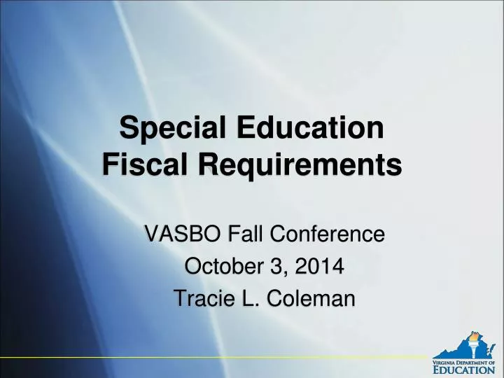 special education fiscal requirements