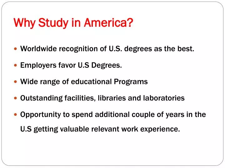 why study in america