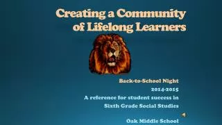 Creating a Community of Lifelong Learners