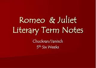 Romeo &amp; Juliet Literary Term Notes
