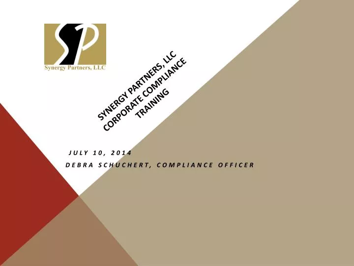 synergy partners llc corporate compliance training