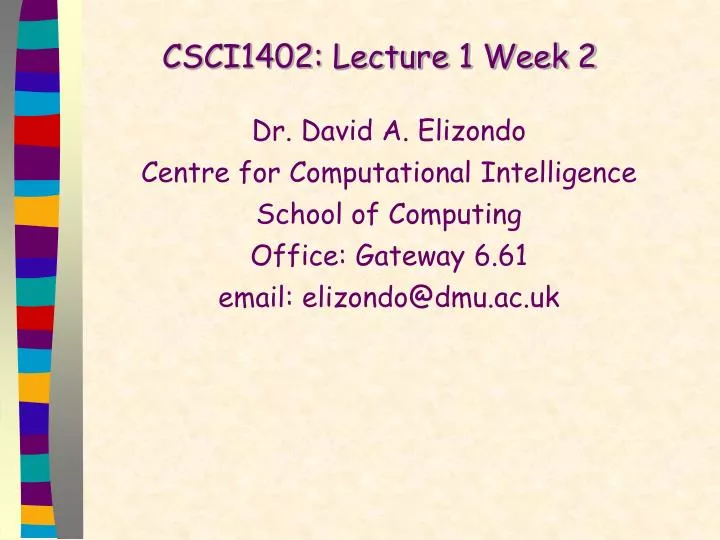csci1402 lecture 1 week 2