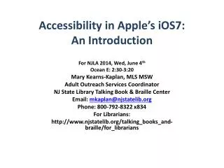Accessibility in Apple’s iOS7: An Introduction