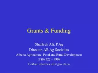 Grants &amp; Funding