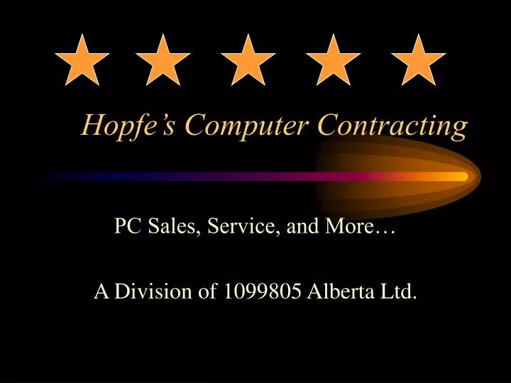 hopfe s computer contracting