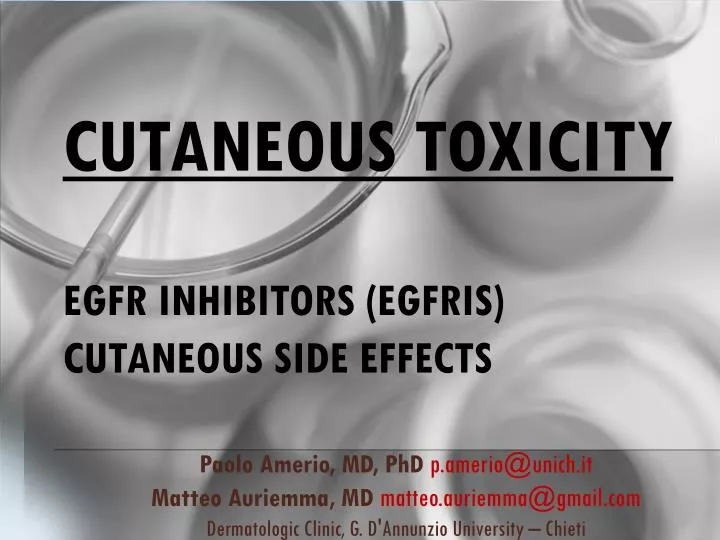 cutaneous toxicity egfr inhibitors egfris c utaneous side effects