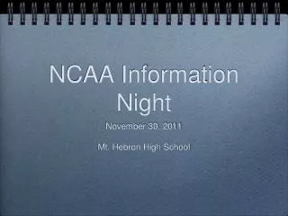 NCAA Information Night