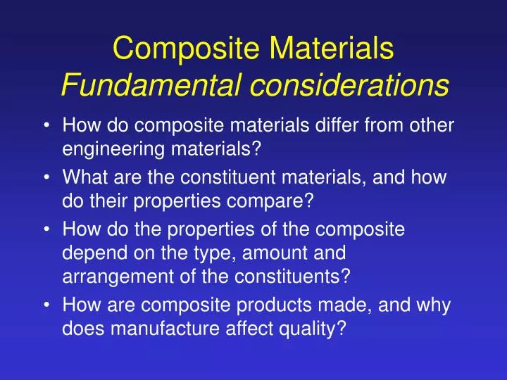 composite materials fundamental considerations