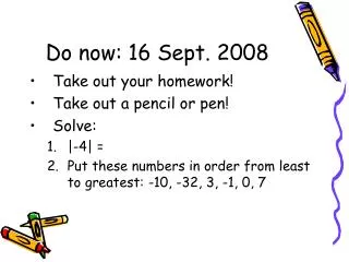 Do now: 16 Sept. 2008