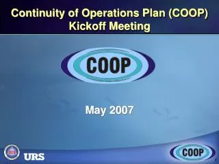 Continuity of Operations Plan (COOP) Kickoff Meeting