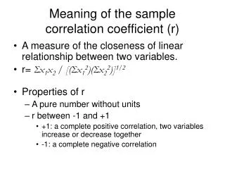 Meaning of the sample correlation coefficient (r)