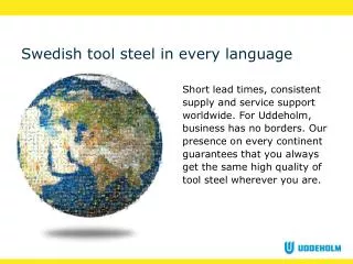Swedish tool steel in every language