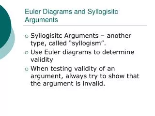Euler Diagrams and Syllogisitc Arguments